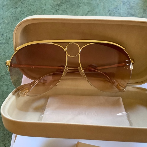 Chloe Gold and Pink Sunglasses main image 4